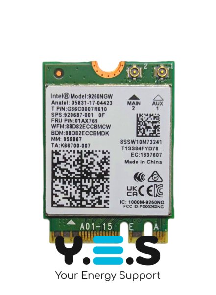 Wi‑Fi/BT модуль Intel Wireless‑AC 9260NGW (Wi‑Fi 5, Bluetooth 5.0, M.2 2230)