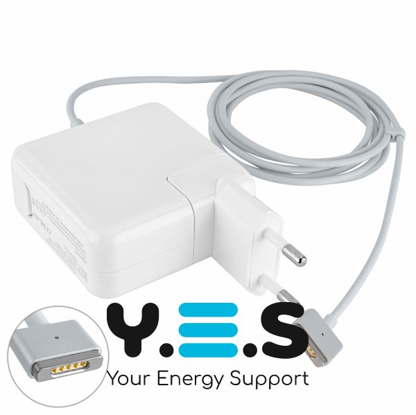 Зарядний адаптер Apple MagSafe2 45W (14.85V/3.05A) білий, квадратний, євровилка, A1436, T‑роз’єм