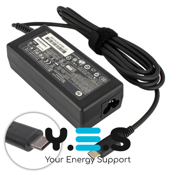 Зарядний блок живлення для ноутбука HP USB‑C 65W, чорний, прямокутний корпус