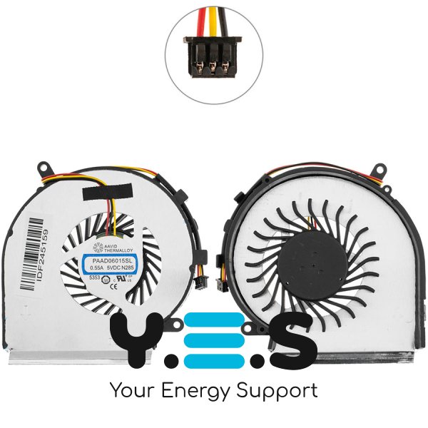Оригінальний кулер CPU для ноутбуків MSI GE62/GE72/PE60/PE70/GL62, 3pin AAVID THERMALLOY PAAD06015SL