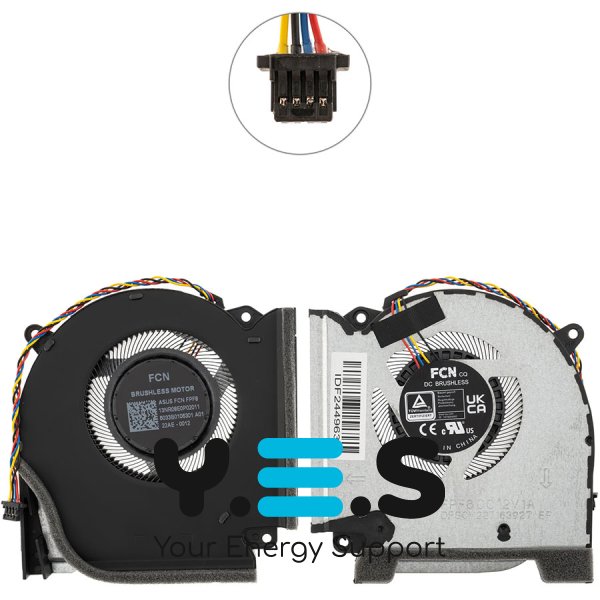Вентилятор (кулер) CPU для ноутбука ASUS ROG Strix G17 G713RC, 12V, 13NR0850P02021