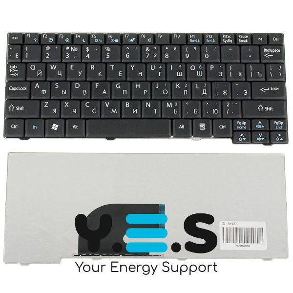 Клавіатура для ноутбука Acer AS A110/A150/D150/D210/D250/P531/ZG5, EM eM250, RU, чорна