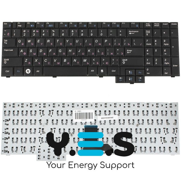 Клавіатура для ноутбука Samsung E352/E452/P580/R519/R523/R525/R528/R530/R538/R540/R620/RV508/RV510, RU, чорна