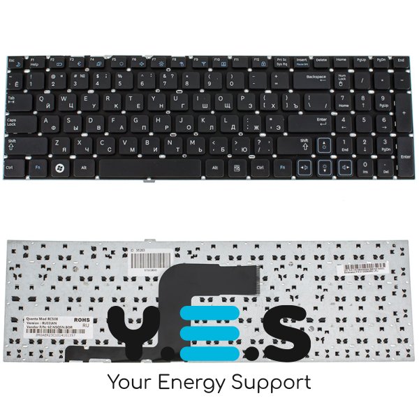 Клавіатура для ноутбука Samsung RC508/RC510/RC520/RV509/RV511/RV513/RV515/RV518/RV520, RU, чорна, без рамки