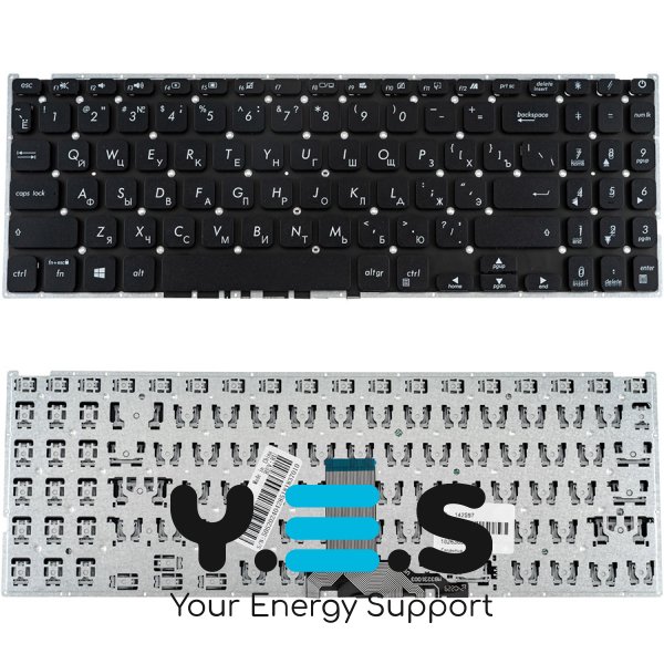 Клавіатура для ноутбука ASUS X509 series, RUS, чорна, без рамки (Уцінка)