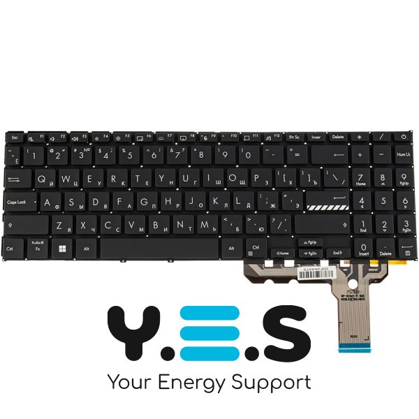 Клавіатура для ноутбука ASUS K3604/K3605 (серія) RUS, чорна, без рамки, з підсвіткою клавіш