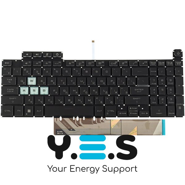 Клавіатура для ноутбука ASUS FA607 series, RU, чорна, без рамки, RGB-підсвітка клавіш