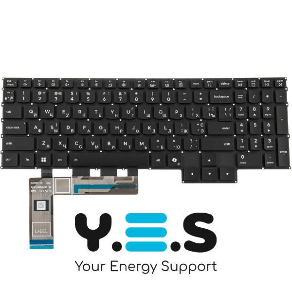 Клавіатура для ноутбука Lenovo Legion Pro 5-16IAH10, укр, чорна, без рамки, RGB-підсвітка