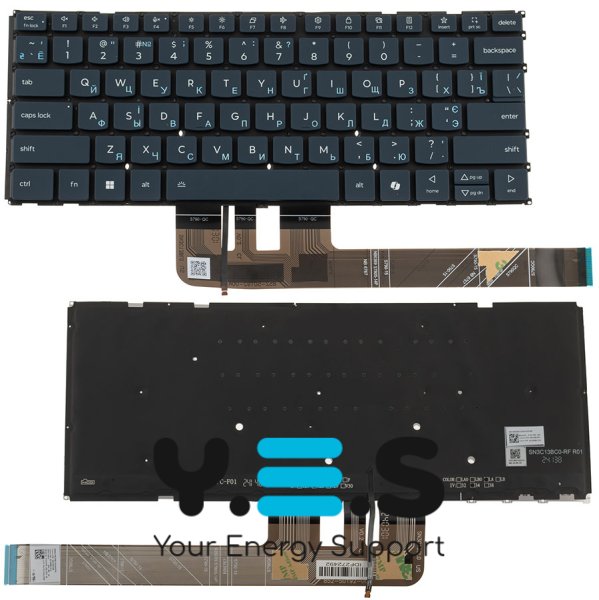 Клавіатура для ноутбука Lenovo Slim 7 14IMH9, укр, Onyx Black, без рамки, підсвітка клавіш