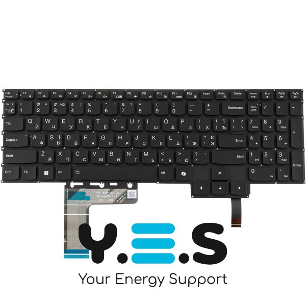Клавіатура для ноутбука Lenovo Legion 5-16 series, UKR, чорна, без рамки, RGB-підсвітка клавіш