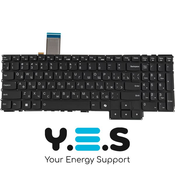 Клавіатура для ноутбука Lenovo Legion 5-15 series, RU, чорна, без рамки, RGB-підсвітка (Copilot)