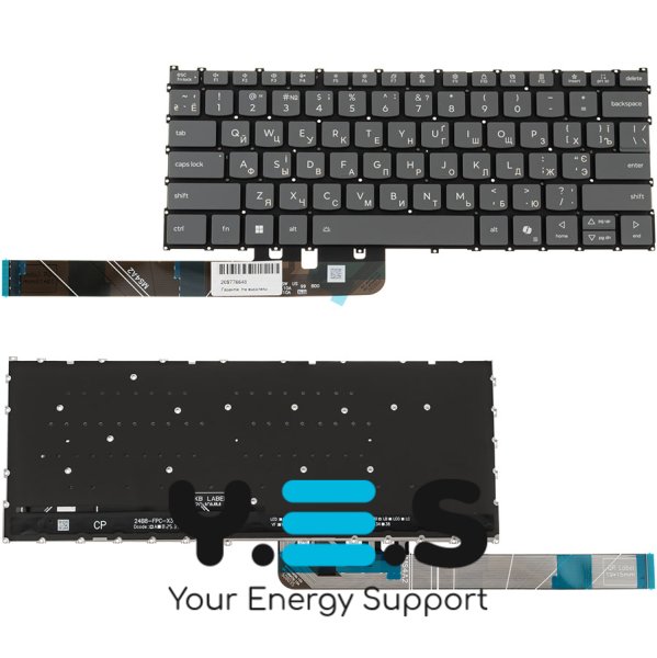 Клавіатура для ноутбука Lenovo IdeaPad 5-14 series, укр, Onyx Black, без рамки, підсвітка (Copilot)