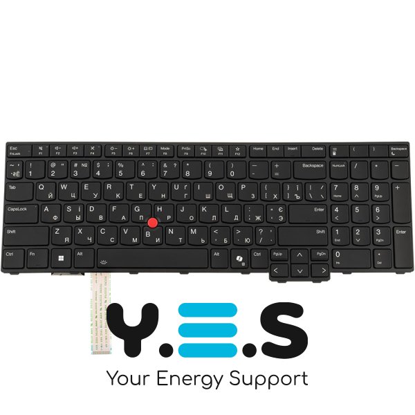 Клавіатура для ноутбука Lenovo ThinkPad L16 Gen 1, укр, чорна, підсвітка клавіш, Copilot