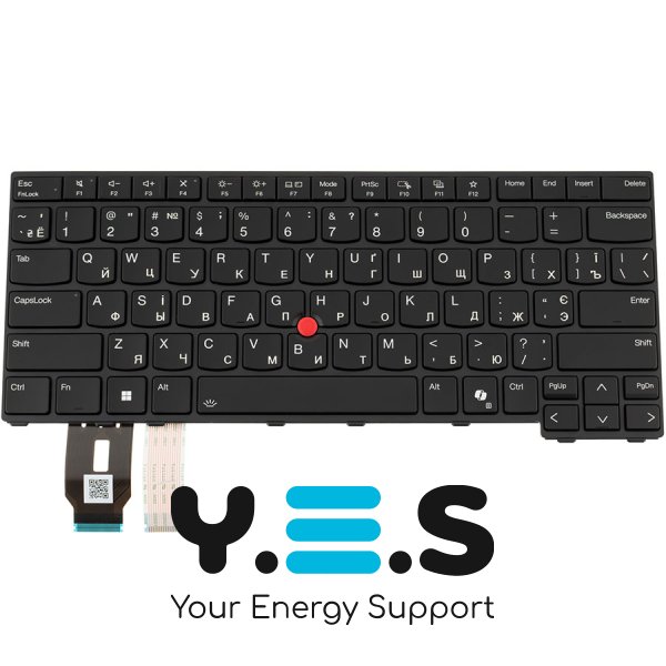 Клавіатура для ноутбука Lenovo ThinkPad L14 Gen 5, укр, чорна, з підсвіткою, Copilot
