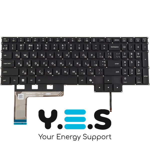 Клавіатура для ноутбука Lenovo Legion 5-15AHP10, укр, чорна, без рамки, RGB-підсвітка (Copilot)