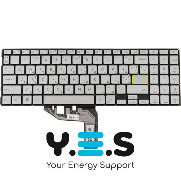 Клавіатура для ноутбука ASUS X513/X531 (серія), укр, срібляста, без рамки, з підсвіткою клавіш