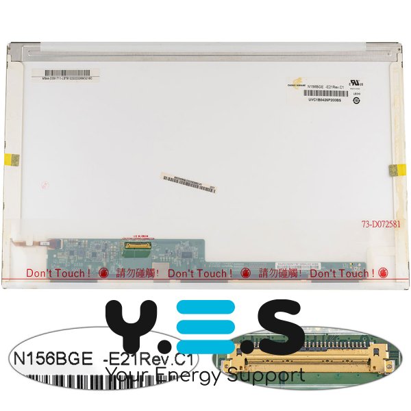Матриця 15.6" N156BGE-E21 1366×768 LED eDP 30pin глянцева, роз’єм зліва знизу (renew)