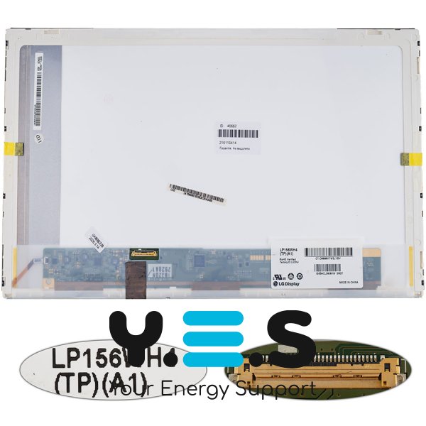 Матриця 15.6" LP156WH4-TPA1 1366×768 30pin eDP LED глянець, розʼєм зліва знизу (renew)