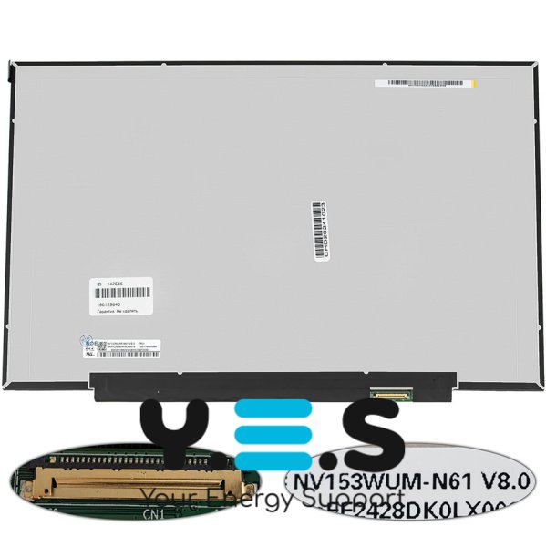 Матриця 15.3" NV153WUM-N61 IPS 1920×1200 eDP 30pin 100% sRGB Slim матова, розʼєм справа знизу