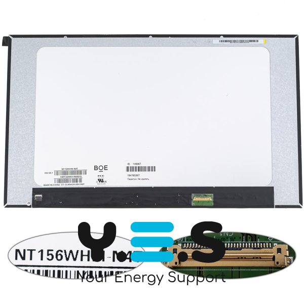 Матриця 15.6" NT156WHM-N4T 1366×768 eDP 30pin LED Slim матова, розʼєм справа знизу