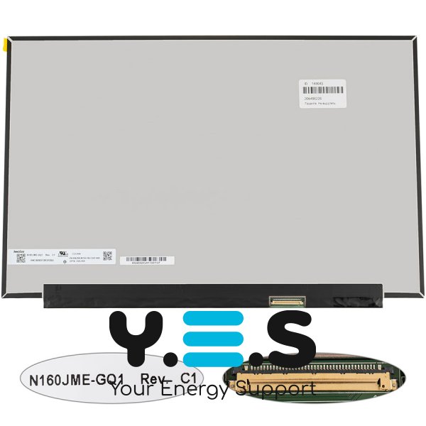Матриця 16" N160JME-GQ1 IPS 165Гц 1920×1200 eDP 40pin LED Slim матова, роз’єм справа знизу