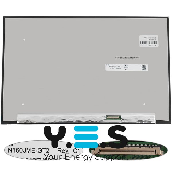 Матриця 16" N160JME-GT2 IPS 1920×1200 180Гц eDP 40pin LED Slim матова, роз’єм справа знизу