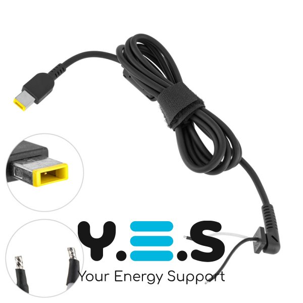 Оригінальний DC кабель живлення Lenovo 150–180W USB+pin, 5-pin Square, 145см, 2×1.5мм, 1.9кОм (БЖ→ноутбук)