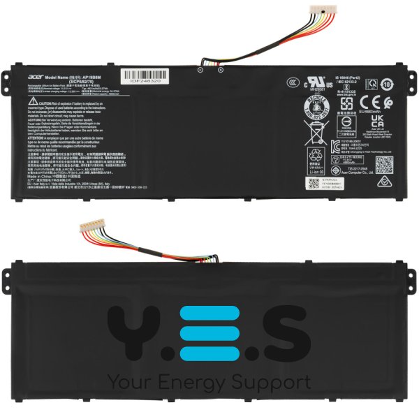 Оригінальна батарея для ноутбука Acer AP19B8M (SF313-51N, SF513-55N, ConceptD 3 Pro CN315-72P) 11.61V 4820mAh 56Wh чорна (KT.0030G.024)