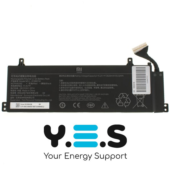 Original 3620mAh 15.2V G16B01W акумулятор для Xiaomi Redmi G 16.1