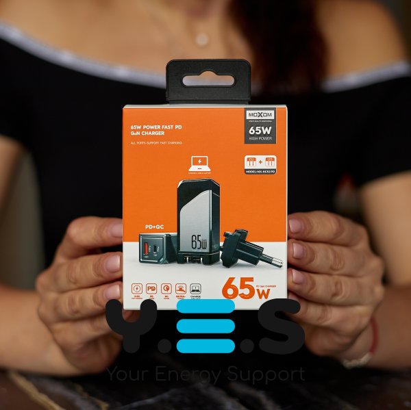 Мережевий зарядний пристрій MOXOM QC 3.0+PD 3.0/ 65W (MX-HC52) черный