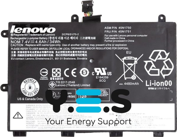 Original 4600mAh 7.4V 45N1748 45N1749 акумулятор для Lenovo ThinkPad Yoga 11E 45N1750 45N1751