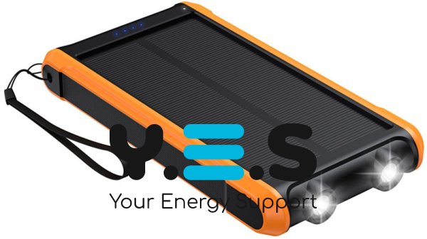 Power bank PowerPlant 10000mAh, 2xUSB-A, сонячна панель 5.5V-0,2A PB930494