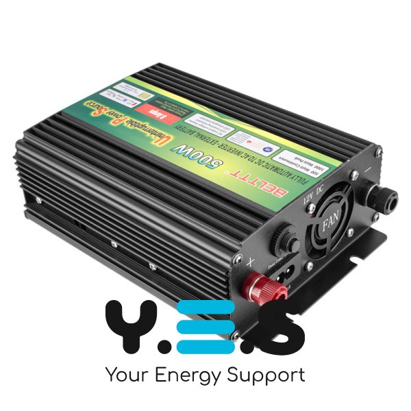 Інвертор Belttt 500W, 12V, 8A (пікова потужність 1000W) модифікована синусоїда, з функцією зарядки