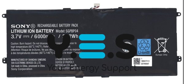 Original 6000mAh 3.7V батарея SGPBP04 для Sony Xperia Tablet S GPT121