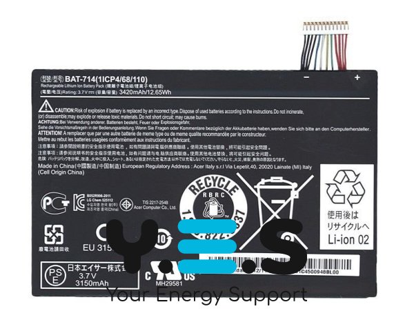 Original 3420mAh 3.7V акумулятор BAT-714 для Acer Iconia Tab A110