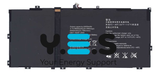 Original 6600mAh 3.7V акумулятор HB3S1 для  Huawei MediaPad 10 FHD