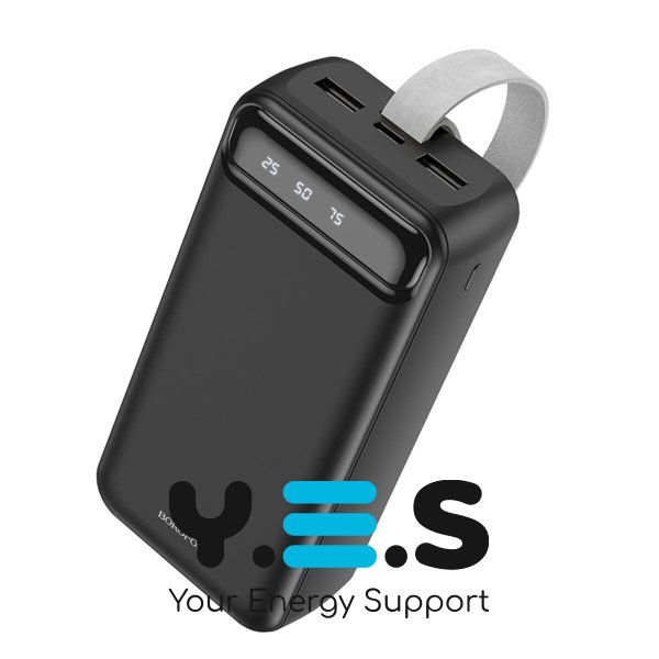 Повербанк PowerBank 30000mAh з ліхтариком Borofone BJ14BB Freeway 2 х USB-A/Micro-USB, USB-C Black