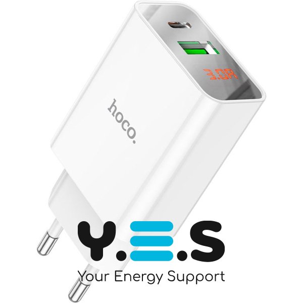 Мережевий зарядний пристрій Hoco C100A PD20W+QC3.0 White (769800) [76039]