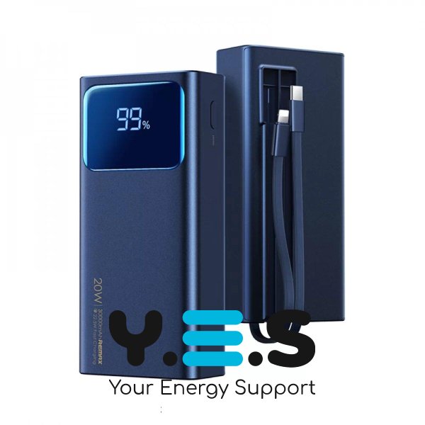 Зовнішній синій акумулятор 30000mAh REMAX RPP-571 Voyage Series PD20W+QC22.5W Cabled Fast Charging Power Bank ()