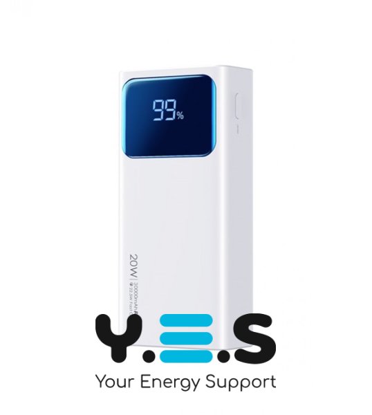 Зовнішній білий акумулятор 30000mAh REMAX RPP-571 Voyage Series PD20W+QC22.5W Cabled Fast Charging Power Bank