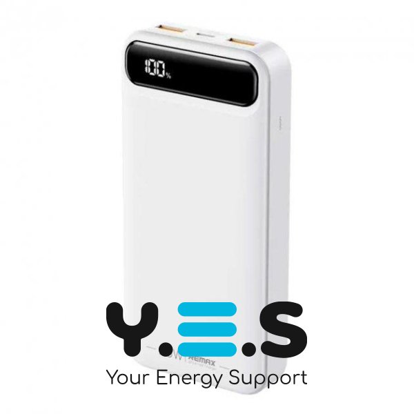 Зовнішній білий акумулятор 20000mAh повербанк Power Bank Remax RPP-521 | 2USB/Type-C/micro-USB, PD/QC, 5A/22.5W|