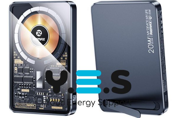 Бездротовий чорний повербанк Remax RPP-558 10000mAh Магнітний (PD&QC3.0) Magsafe з підставкою (Black Walking Series)