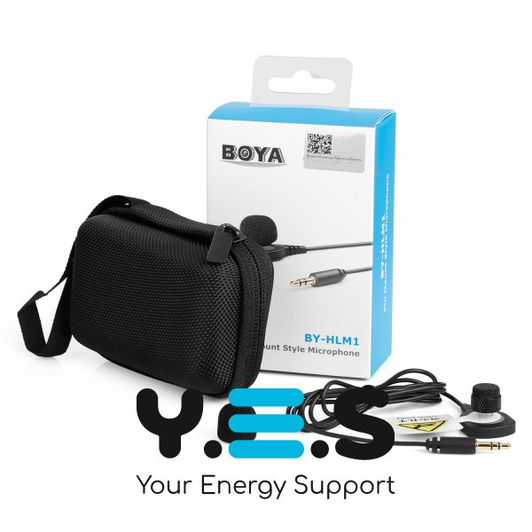 Мініатюрний всенаправленний конденсаторний мікрофон Boya BY-HLM1 для фото-і відеокамери, комп'ютера, ноутбука, бездротових радіосистем