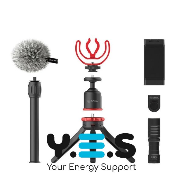 Комплект блогера Boya BY-VG330 Kit: Мікрофон BY-MM1 + штатив + тримач смартфона + зажим