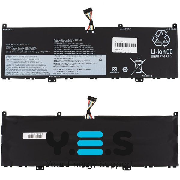 Акумулятор L21C4PC4 для LENOVO YogaPro14s 2022 Series 4ICP6/39/130 15.52V 4511mAh 70Wh