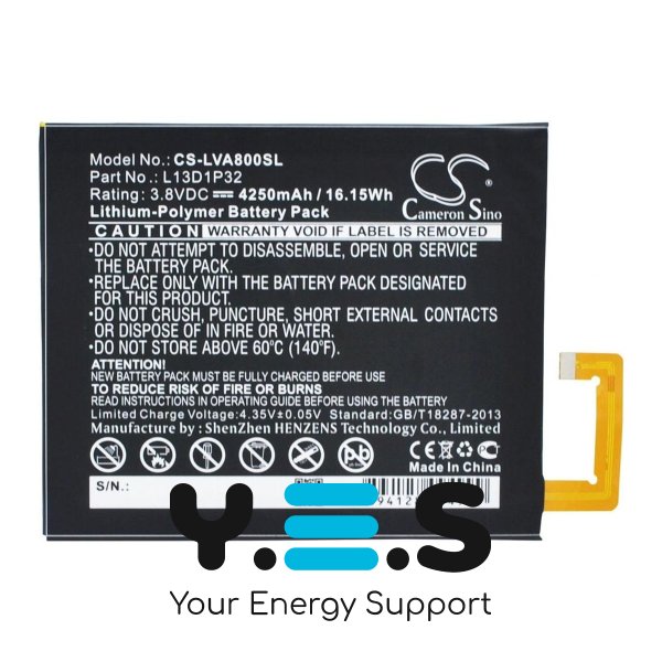 Батарея для планшета Lenovo L13D1P32 (Cameron Sino CS-LVA800SL) 4250 mAh HPW-13803