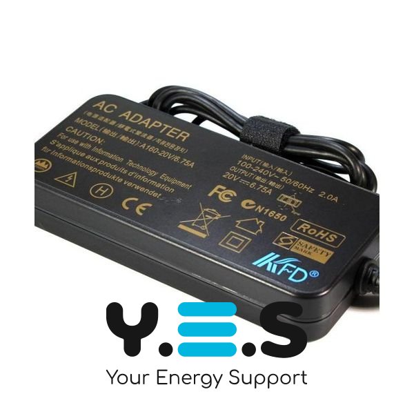 Зарядний пристрій для ноутбука IdeaPad-ThinkPad Y40/Y50 20V 6.75A (11.0*4.5 прямоугольный) HPW-12226