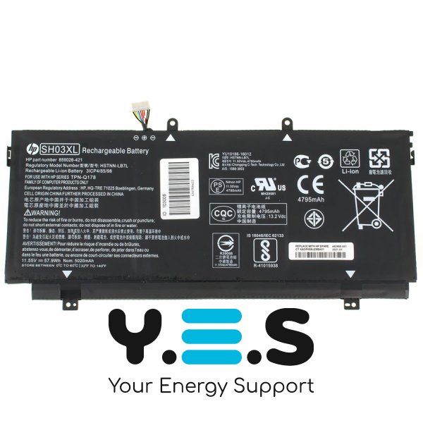 Батарея (оригінал) для HP HP Spectre x360 13-AC 13-AB SH03XL 11.55V 5020mAh 57.9Wh