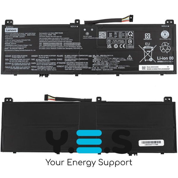 Батарея (оригінал) для Lenovo Yoga 7: 14ARP8 14IRL8 16IRL8 L22D4PA1 15.36V 4623mAh 71Wh