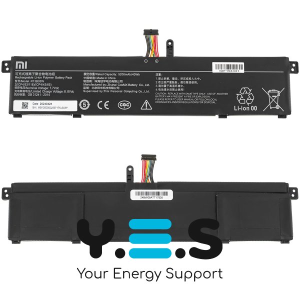 Батарея (оригінал) для Xiaomi RedmiBook 13 R13B03W 7.7V 5200mAh 40Wh